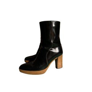 Tods Black Leather Booties Womans Size 6.5